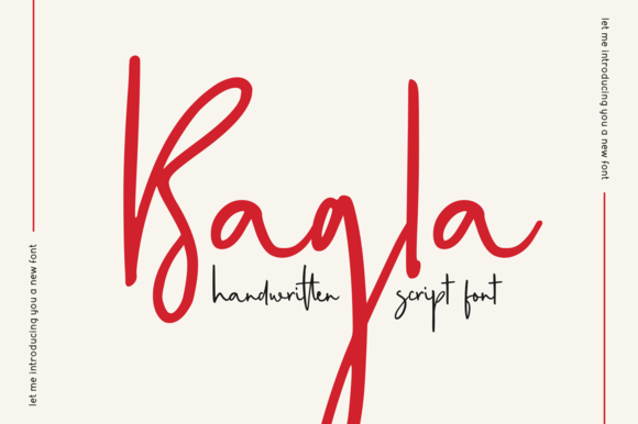 Bagla Font: A Handwritten Typeface for Small Business Branding