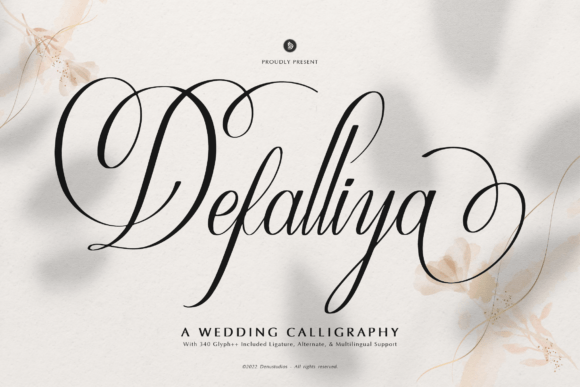 Defalliya: A Wedding Calligraphy Font for Handmade Products